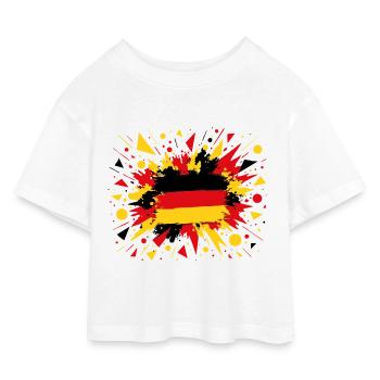 Drapeau allemand dans le style pinceau - T-shirt Crop Top en jersey Enfant - blanc - Devant