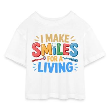 L’art de la céramique dentaire - T-shirt Crop Top en jersey Enfant - blanc - Devant