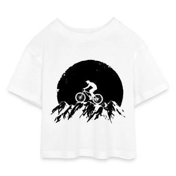 Mountainbike - Kinder Cropped Jersey T-Shirt - Weiß - Vorne