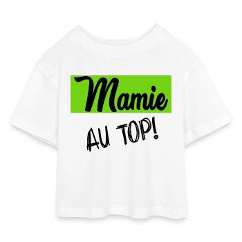 GRANNY. MOTHER'S DAY. HAPPY GRANNY'S DAY. I LOVE YOU - Kids’ Cropped Jersey T-Shirt - white - Front