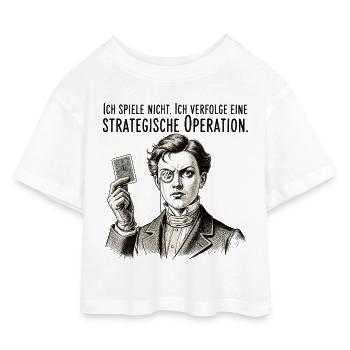 Strategische Operation - Kinder Cropped Jersey T-Shirt - Weiß - Vorne
