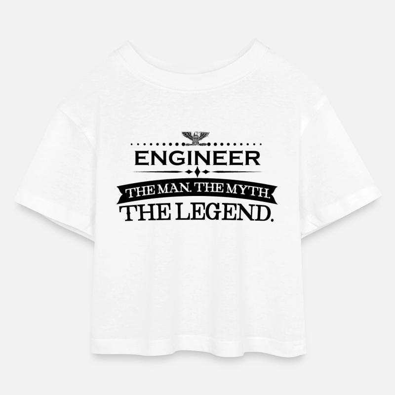 Mann mythos legende geschenk ENGINEER - Kinder Cropped Jersey T-Shirt - Weiß
