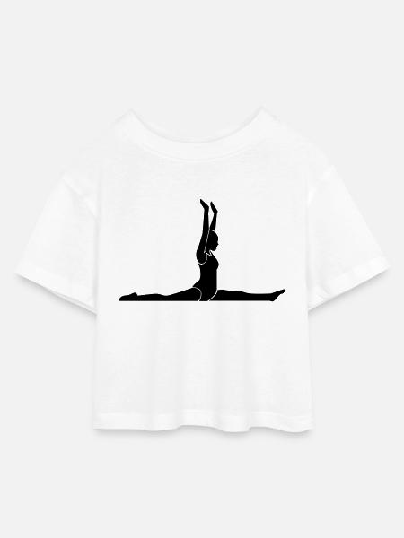 Gymnastik - Turner - Kinder Cropped Jersey T-Shirt - Weiß
