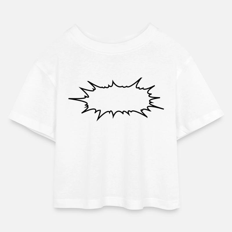 Splash Sprechblase - Kinder Cropped Jersey T-Shirt - Weiß