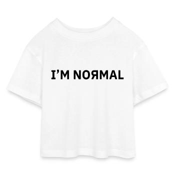 Je suis normal - T-shirt Crop Top en jersey Enfant - blanc - Devant