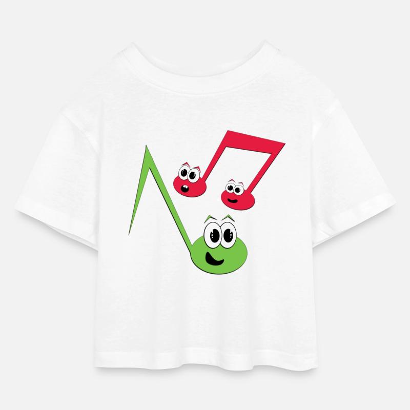 Fugly Noten - Kinder Cropped Jersey T-Shirt - Weiß