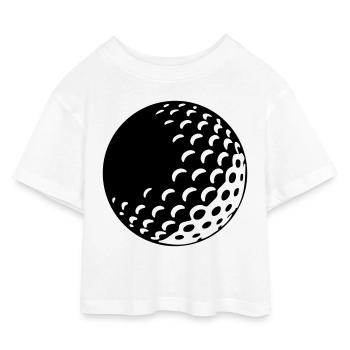 Golf - Golf Ball - Kids’ Cropped Jersey T-Shirt - white - Front