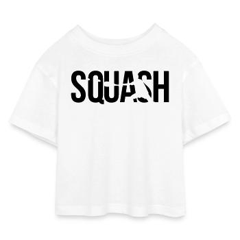 squash tennis - Kinder Cropped Jersey T-Shirt - Weiß - Vorne