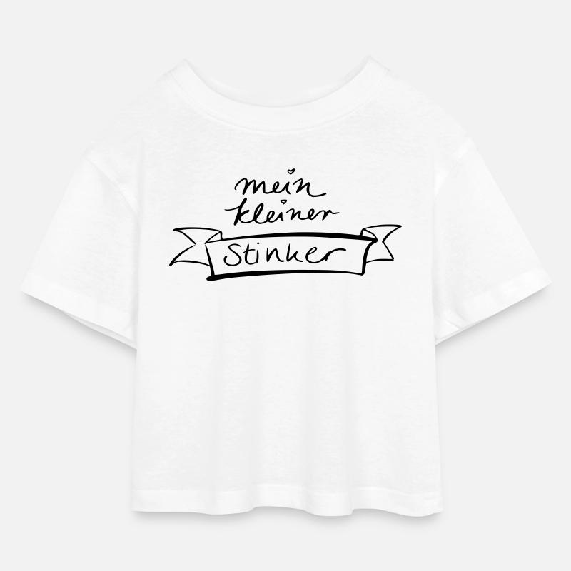 mein kleiner Stinker - Kinder Cropped Jersey T-Shirt - Weiß