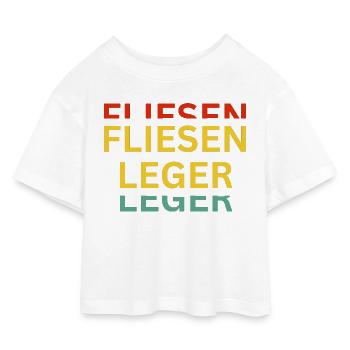 Motivierende Wortspiel-Kunst auf Textilien - Kinder Cropped Jersey T-Shirt - Weiß - Vorne