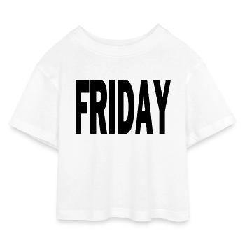 Black Friday - Kinder Cropped Jersey T-Shirt - Weiß - Vorne