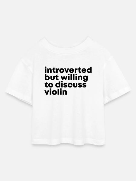 Violine Violine Violine - Kinder Cropped Jersey T-Shirt - Weiß