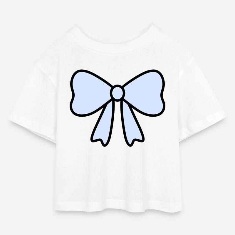 Conception délicate de l’arc bleu clair - T-shirt Crop Top en jersey Enfant - blanc
