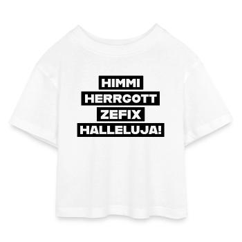 Bayrisch grantln - Kinder Cropped Jersey T-Shirt - Weiß - Vorne