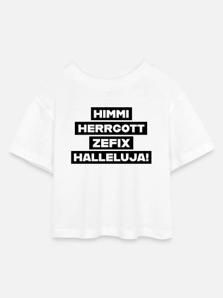 Bayrisch grantln - Kinder Cropped Jersey T-Shirt - Weiß
