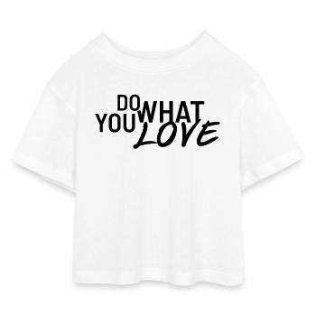 Do what you love - Kids’ Cropped Jersey T-Shirt - white - Front