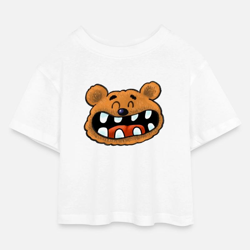 orso - Maglietta corta in jersey per bambine - bianco