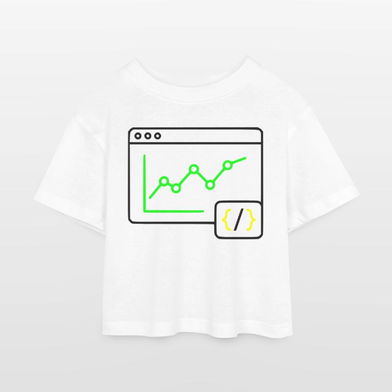 Web Analyse Chart Coding Browser Vektor Kinder Cropped Jersey T-Shirt