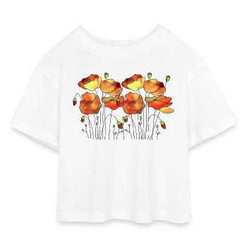 Fleur - T-shirt Crop Top en jersey Enfant - blanc - Devant