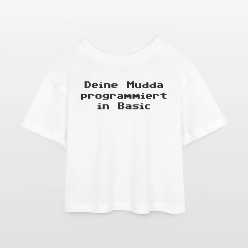 Deine Mudda programmiert in Basic Kinder Cropped Jersey T-Shirt