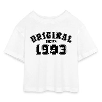 Original Since 1993 Vintage Birthday Birthday - Kids’ Cropped Jersey T-Shirt - white - Front