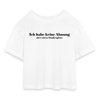 Study place - Kids’ Cropped Jersey T-Shirt - white - Front