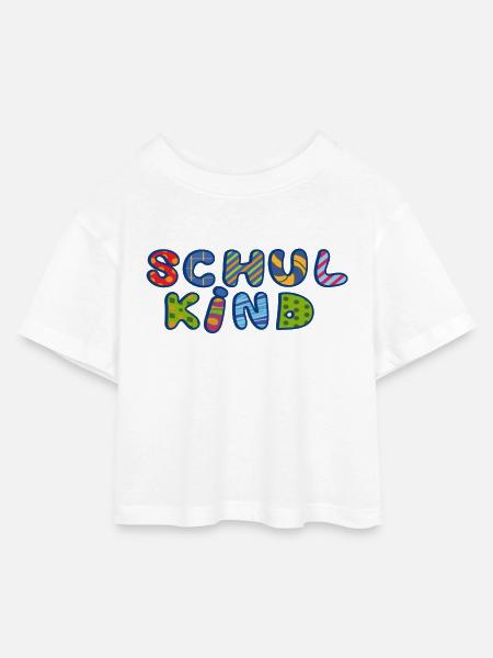 Schulkind - Kinder Cropped Jersey T-Shirt - Weiß