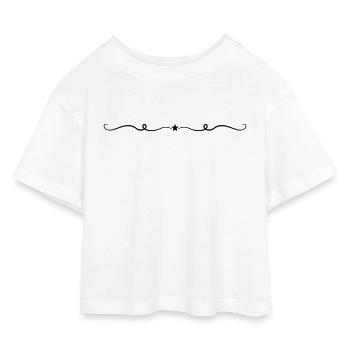 Star Line Ornament - Kids’ Cropped Jersey T-Shirt - white - Front