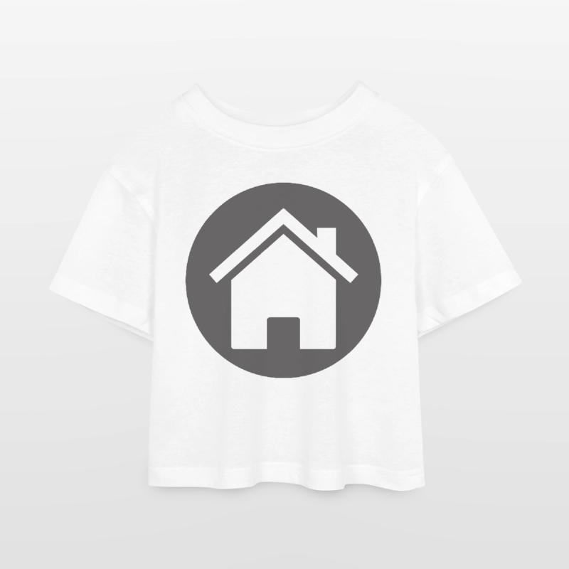 construction de maisons maison maison architecture gebaeude206 T-shirt Crop Top en jersey Enfant