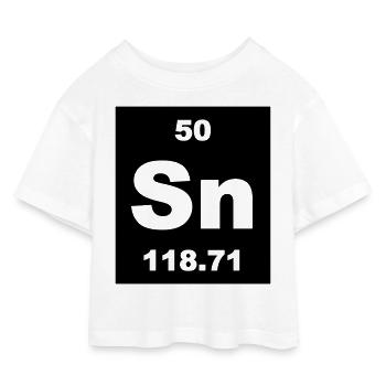 Element 50 - sn (tin) - Short-inv - Kinder Cropped Jersey T-Shirt - Weiß - Vorne