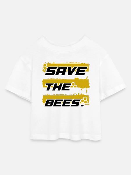 Save the Bees - Kinder Cropped Jersey T-Shirt - Weiß