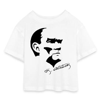 Atatürk 2 - Kinder Cropped Jersey T-Shirt - Weiß - Vorne