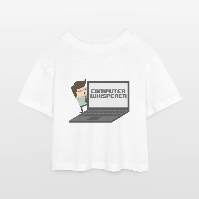 Computer Whisperer - Computer nerd and understander. Kids’ Cropped Jersey T-Shirt