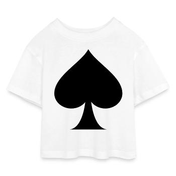 pique_poker - T-shirt Crop Top en jersey Enfant - blanc - Devant