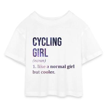 Radfahren - Kinder Cropped Jersey T-Shirt - Weiß - Vorne