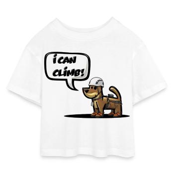 I CAN CLIMB! - Kids’ Cropped Jersey T-Shirt - white - Front