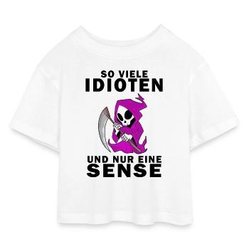Sensenmann Damen Sarkastisch Provokation - Kinder Cropped Jersey T-Shirt - Weiß - Vorne