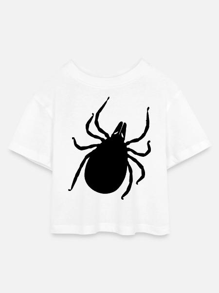 Zecke - Kinder Cropped Jersey T-Shirt - Weiß