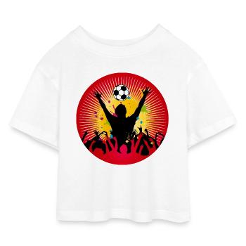 Football fan power – une atmosphère pure dans le stade - T-shirt Crop Top en jersey Enfant - blanc - Devant