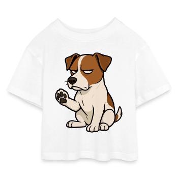 Jack Russel terrier Jack russel liebhaber Jackie - Kinder Cropped Jersey T-Shirt - Weiß - Vorne