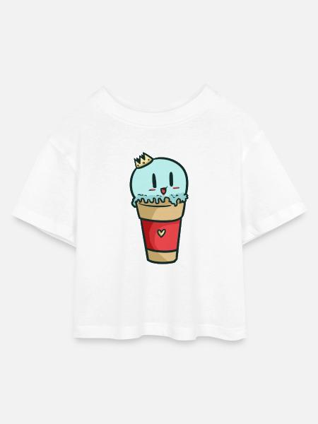 Prinz Prinzessin Eis Kindershirt kidscontest - Kinder Cropped Jersey T-Shirt - Weiß