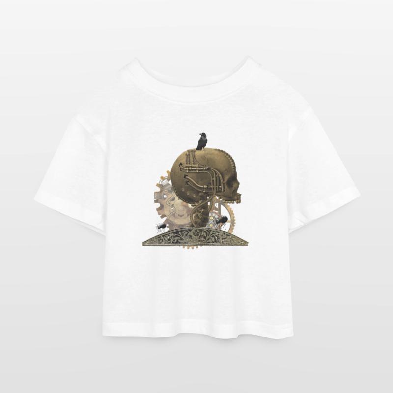 Super schrecklichen technischen Schädel Kinder Cropped Jersey T-Shirt