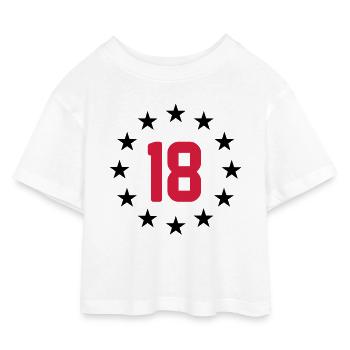 18 years - Kids’ Cropped Jersey T-Shirt - white - Front