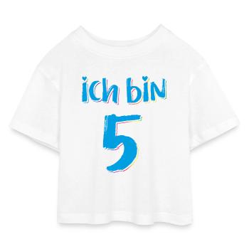 Junge Kindergeburtstag / 5. Geburtstag / 5 Jahre - Kinder Cropped Jersey T-Shirt - Weiß - Vorne