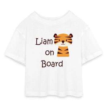 Liam on board - T-shirt Crop Top en jersey Enfant - blanc - Devant