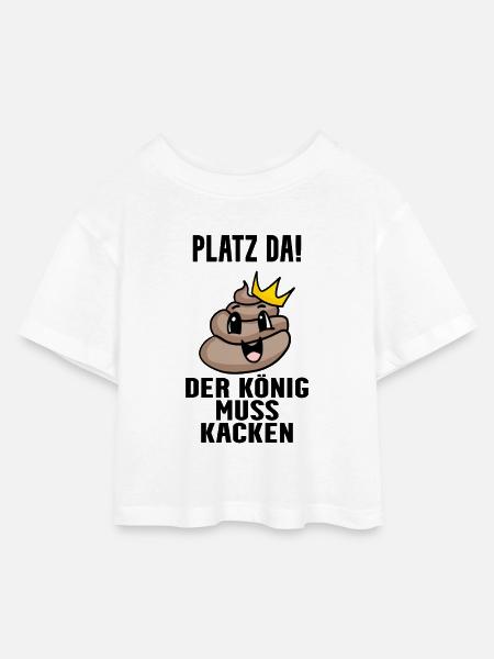 Kacke König - Kinder Cropped Jersey T-Shirt - Weiß