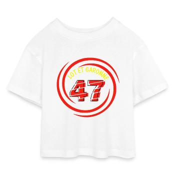 Lot et garonne - T-shirt Crop Top en jersey Enfant - blanc - Devant