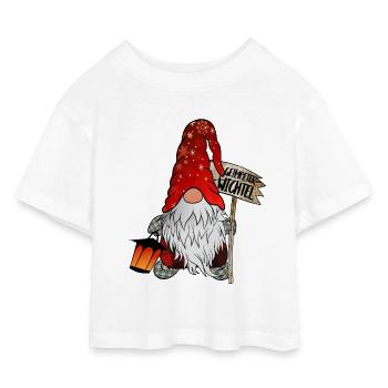 Geimpfter Wichtel - Kinder Cropped Jersey T-Shirt - Weiß - Vorne