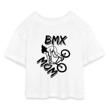 BXM Mama - Kinder Cropped Jersey T-Shirt - Weiß - Vorne