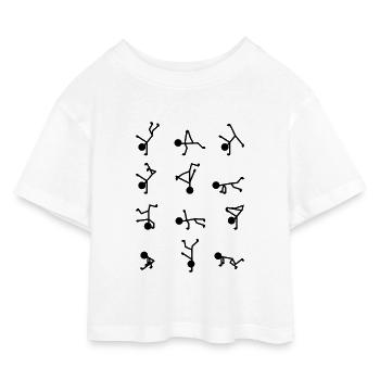 Breakdance Moves - Kids’ Cropped Jersey T-Shirt - white - Front